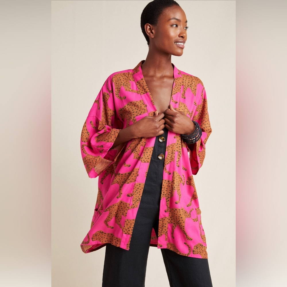 Anthropologie Cheetah Kimono - M/L